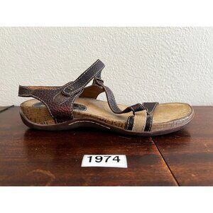 Naturalizer Montecristo Sandals Womens Sz 10M Pebbled Leather Straps Open Toe